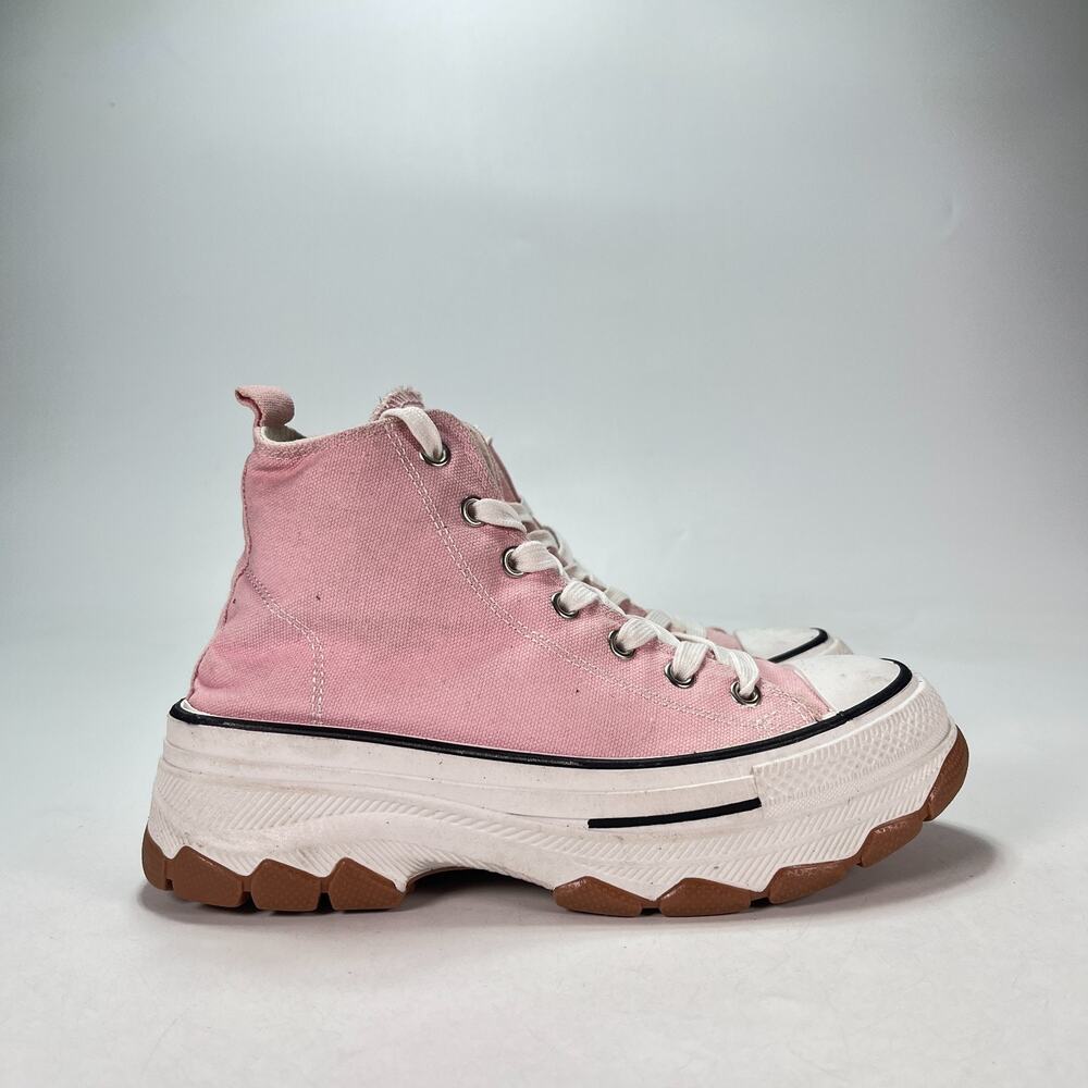 Top Moda Pink Gum Canvas Casual High Top Chunky Platform Sneakers Women's Sz 6.5